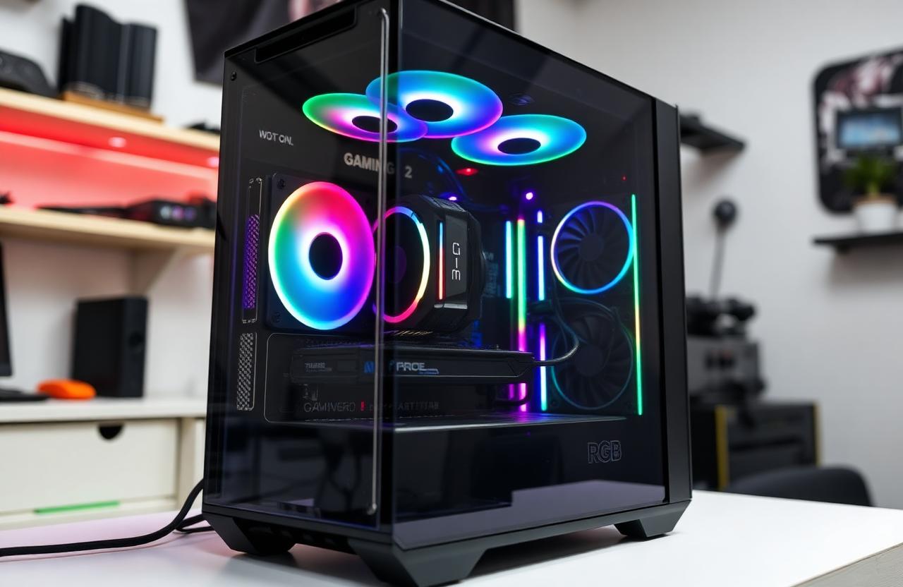 PC Gaming amb il·luminació RGB i refrigeració líquida reparat al taller d'Infosat a Vilafranca
